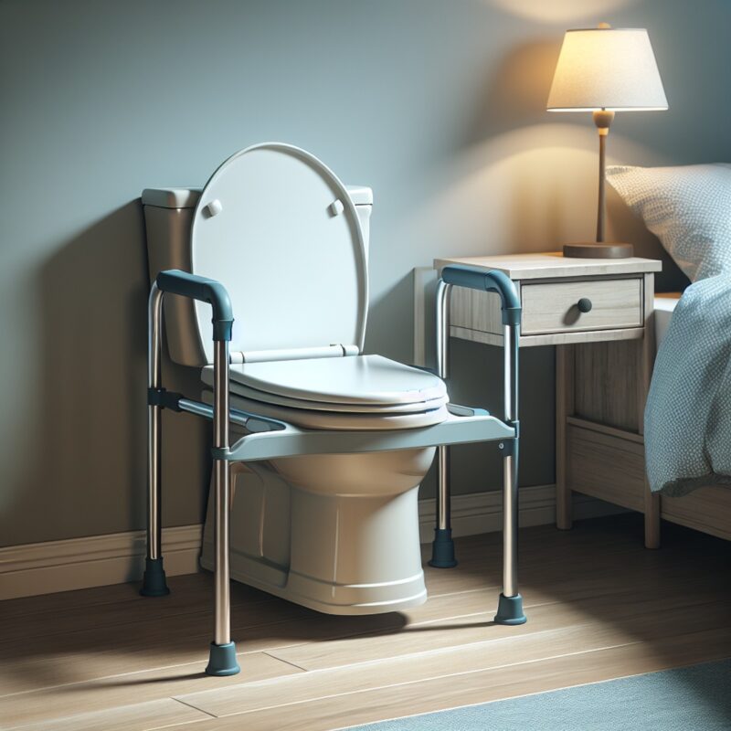 Bedside Commode with Grab Bars
